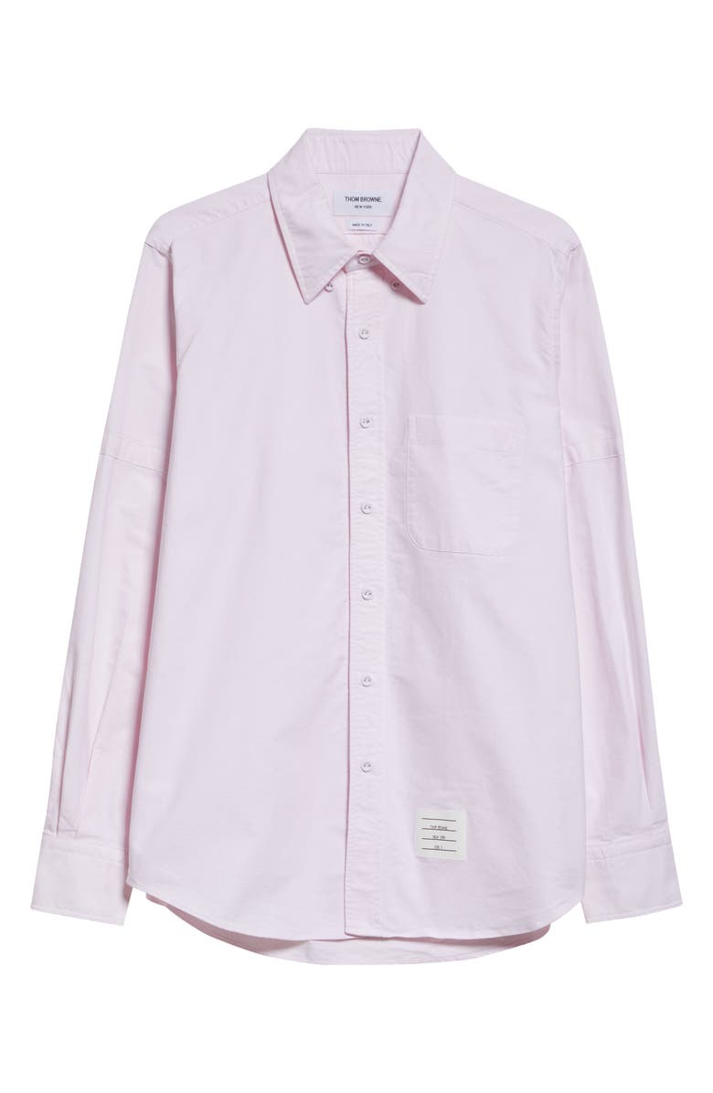 Thom Browne Straight Fit Cotton Oxford Button-Down Shirt, Alternate, color, Light Pink