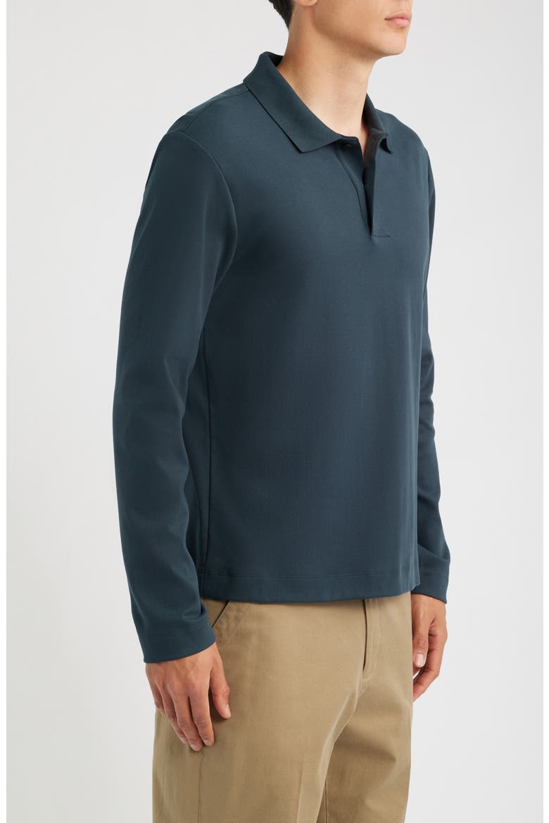 Long Sleeve Peached Cotton Jersey Polo, Alternate, color, COUNTRY RACER