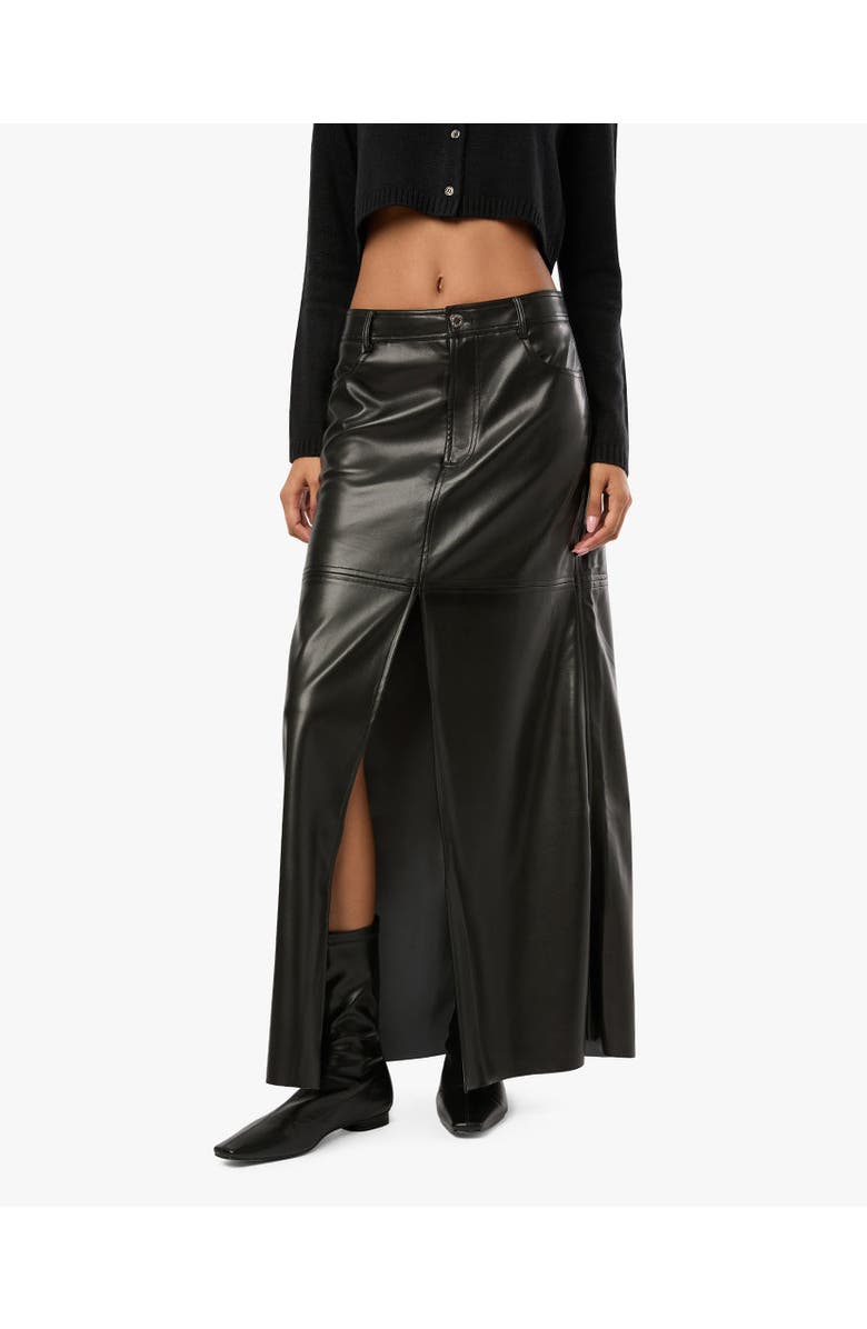 WeWoreWhat Vegan Leather Maxi Skirt, Main, color, Black