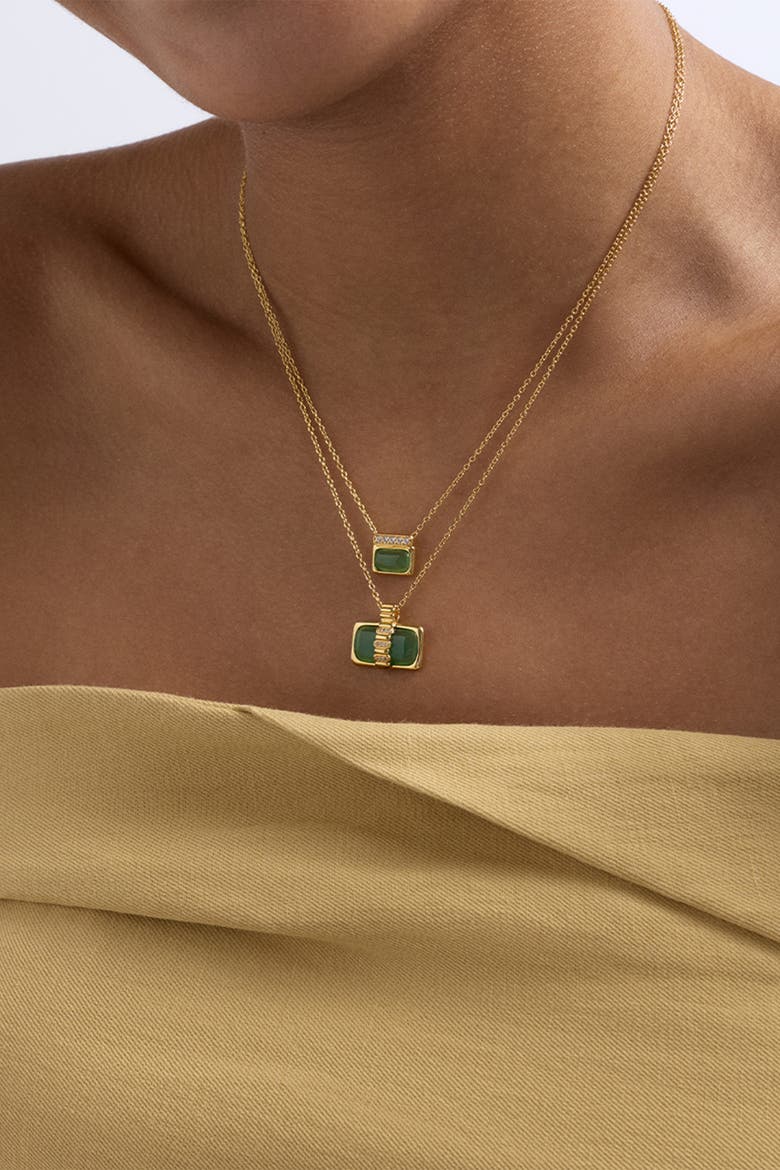 Gold Aurora Ridge Green Chalcedony Necklace, Alternate, color, Gold