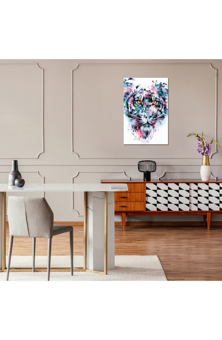 iCanvas Tiger Blue Canvas Wall Art by Riza Peker, 18"x12", Alternate, color, Blue
