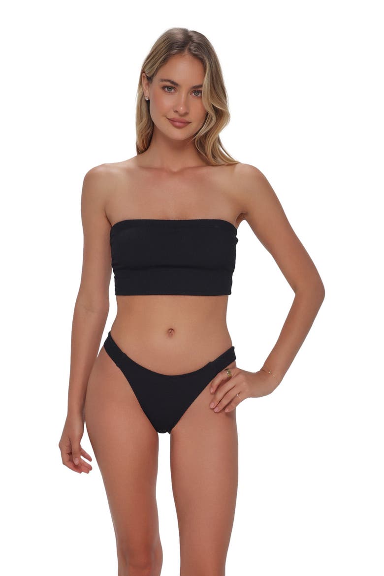 Shellie Tube Top Bikini Swimsuit, Main, color, Black Pacifica Rib
