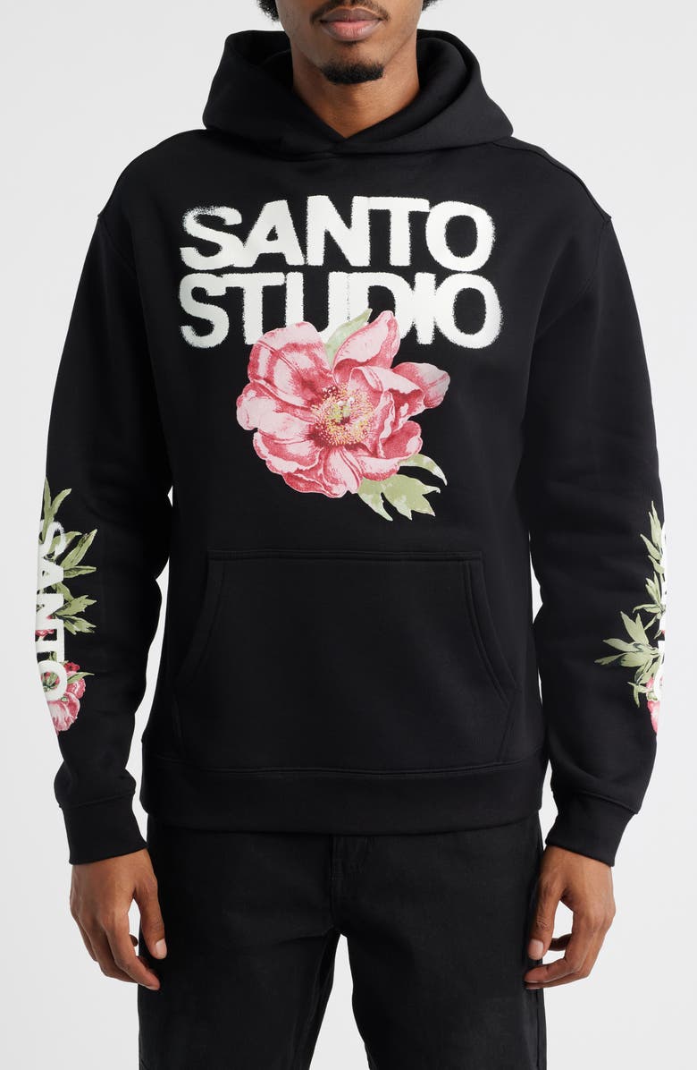 SANTO STUDIO Flower Fleece Graphic Hoodie, Main, color,