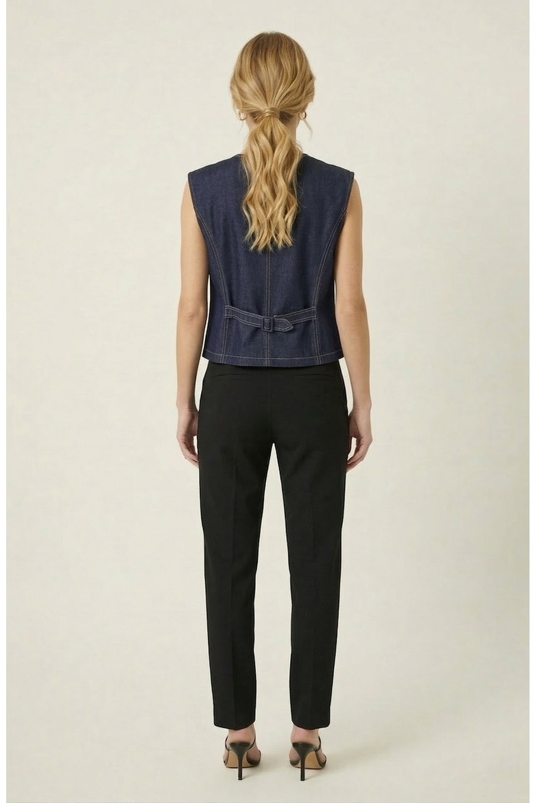 Denim Vest, Alternate, color, Dark Indigo