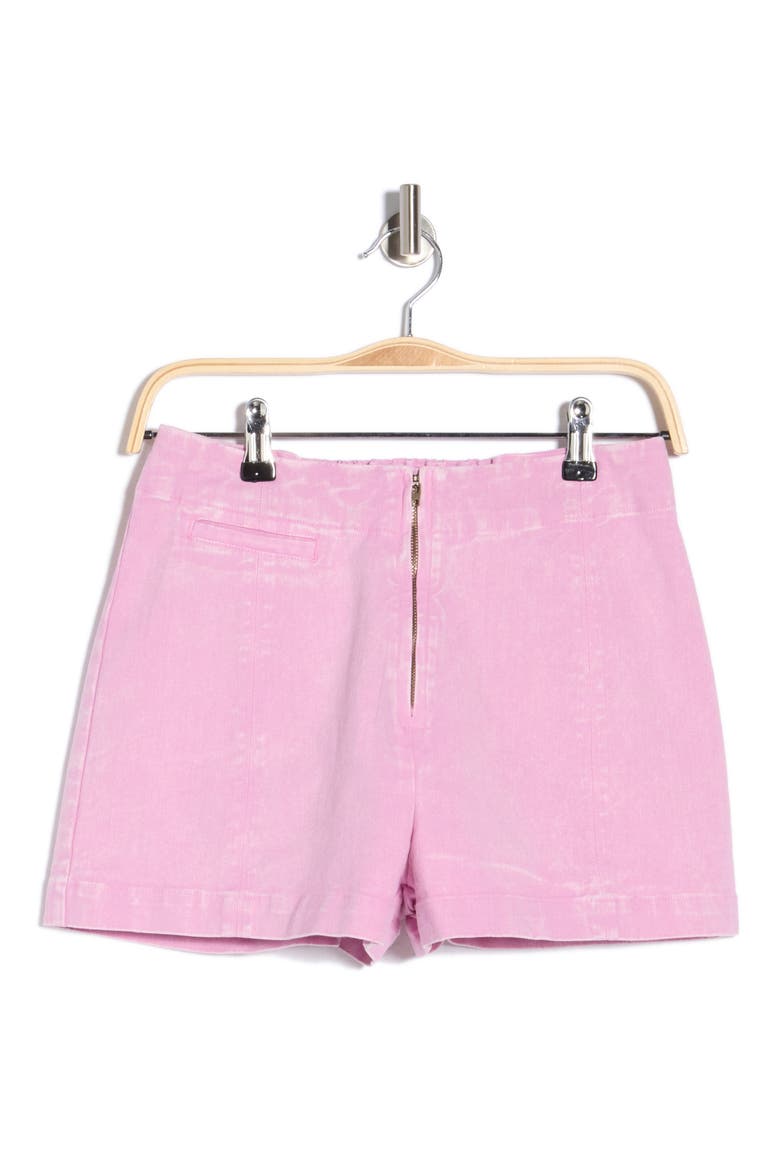 Zip Front Cotton Blend Shorts, Alternate, color, PURPLE JASMINE MINERAL