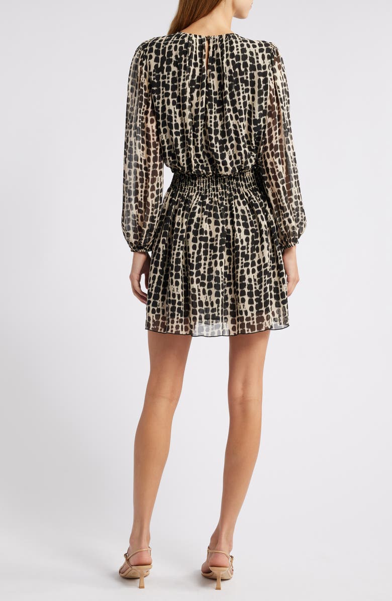 Rails Lanie Shibori Print Long Sleeve Minidress, Alternate, color, Spotted Shibori