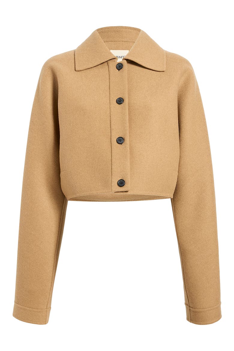 Sue Crop Wool Felt Jacket, Alternate, color, CAMEL