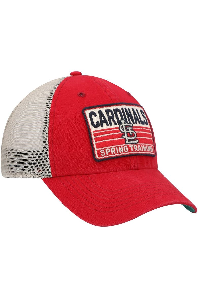 Men's '47 Red/Tan St. Louis Cardinals Four Stroke Clean Up Trucker Snapback Hat, Alternate, color, Red