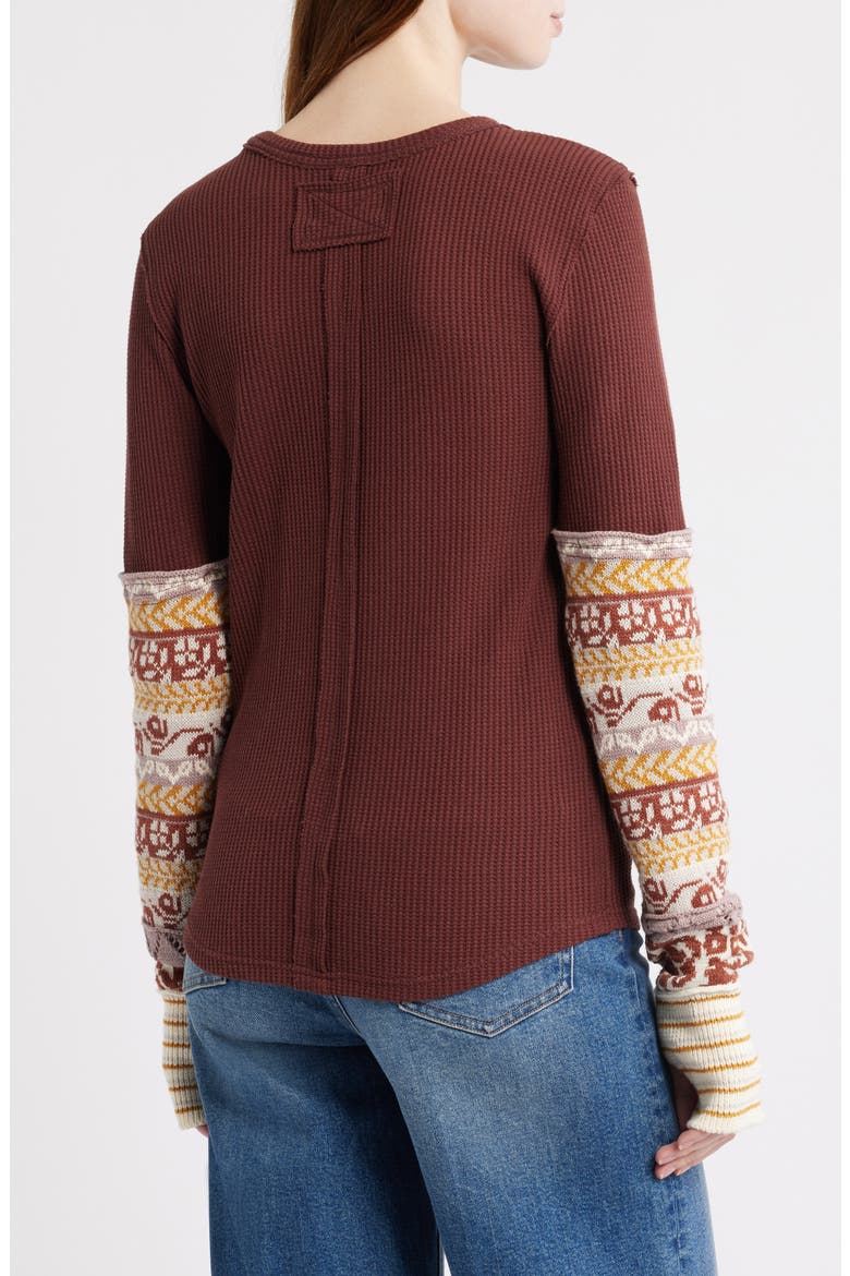 All In Cuff Knit Top, Alternate, color, CHOCOLATE COMBO