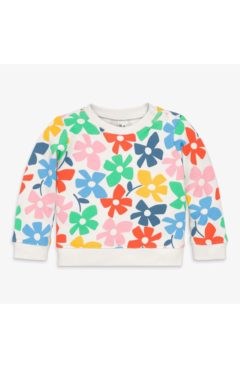 Primary Baby Sweatshirt, Main, color, Ivory Rainbow Spring Blooms
