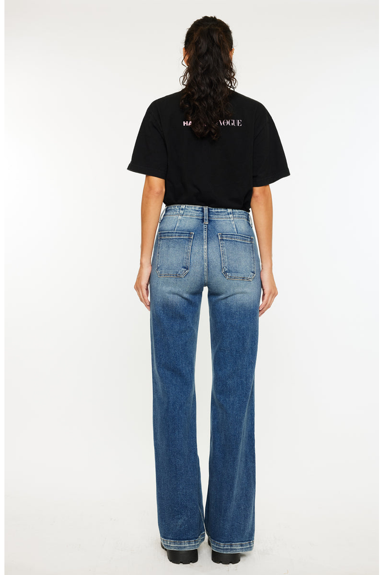 Melody High Rise Wide Flare Jeans, Alternate, color, Medium Wash