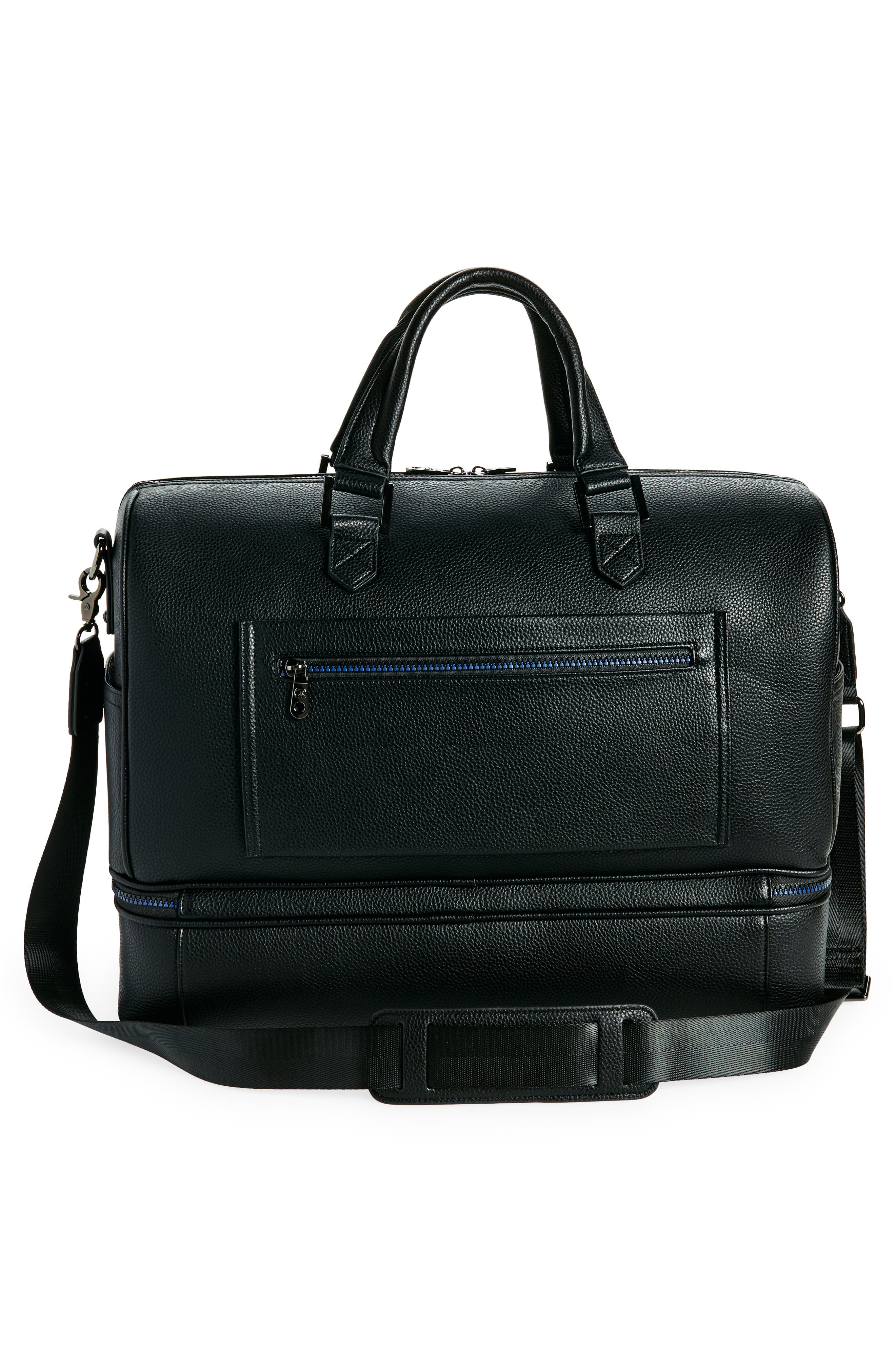 Robert Graham Sixer Zip Bottom Faux Leather Duffle Bag, Alternate, color, 