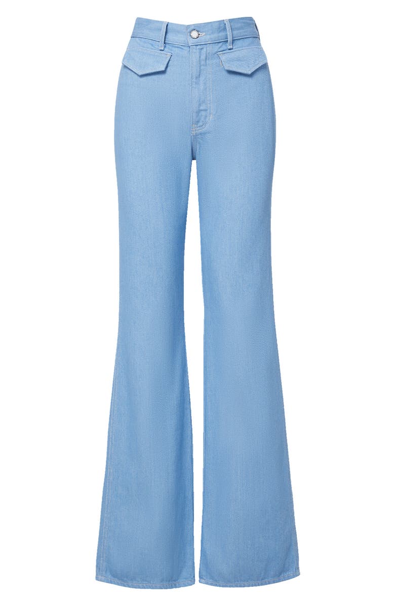 Veronica Beard Crosbie High Waist Wide Leg Trouser Jeans, Alternate, color, Bayside