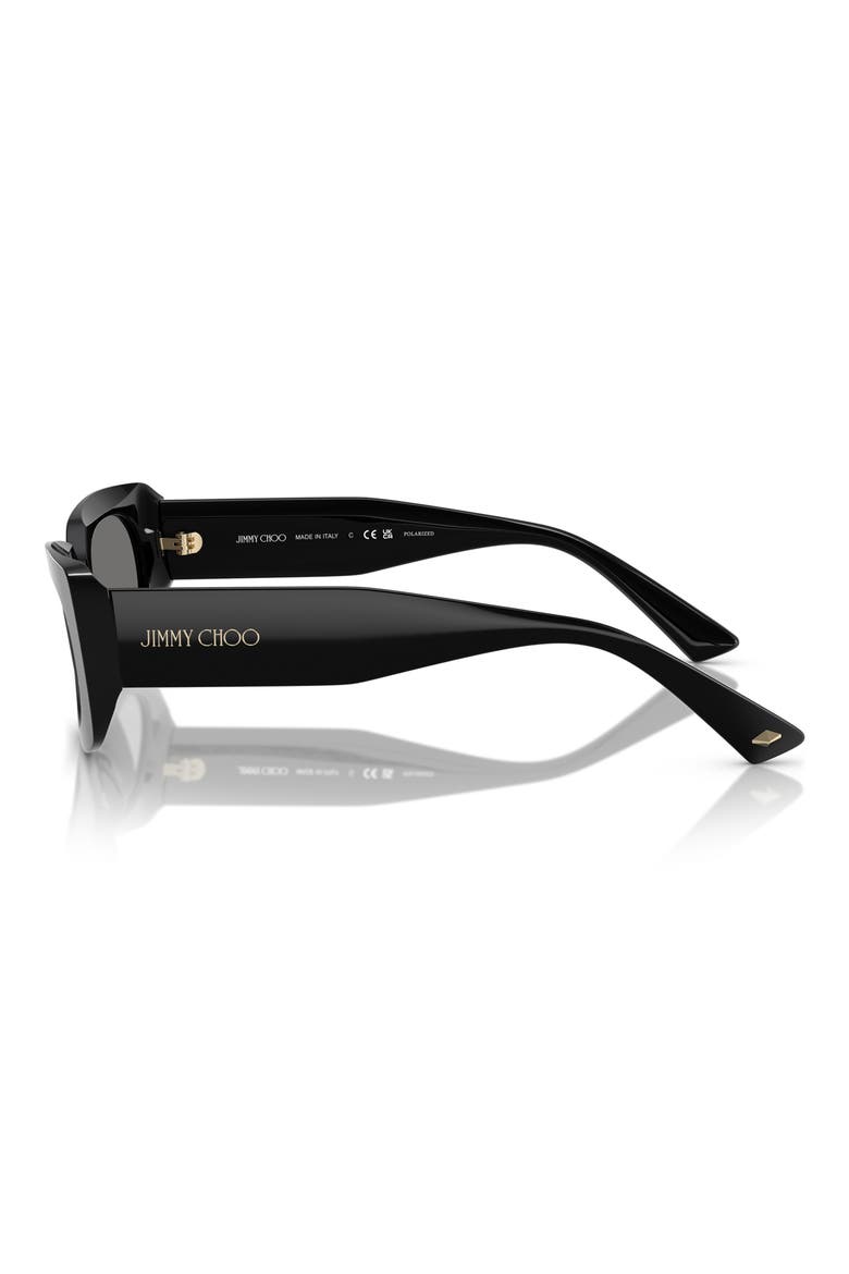 54mm Polarized Pillow Sunglasses, Alternate, color, BLACK / POLAR DARK GREY