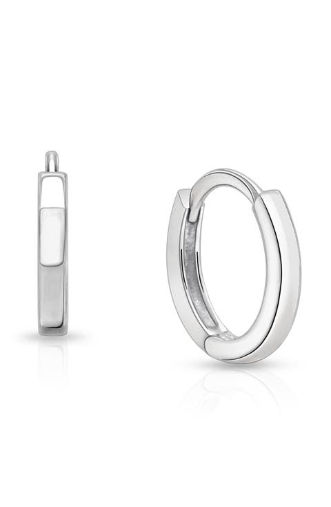 Sterling Silver 11mm Modern Huggie Hoops Earrings