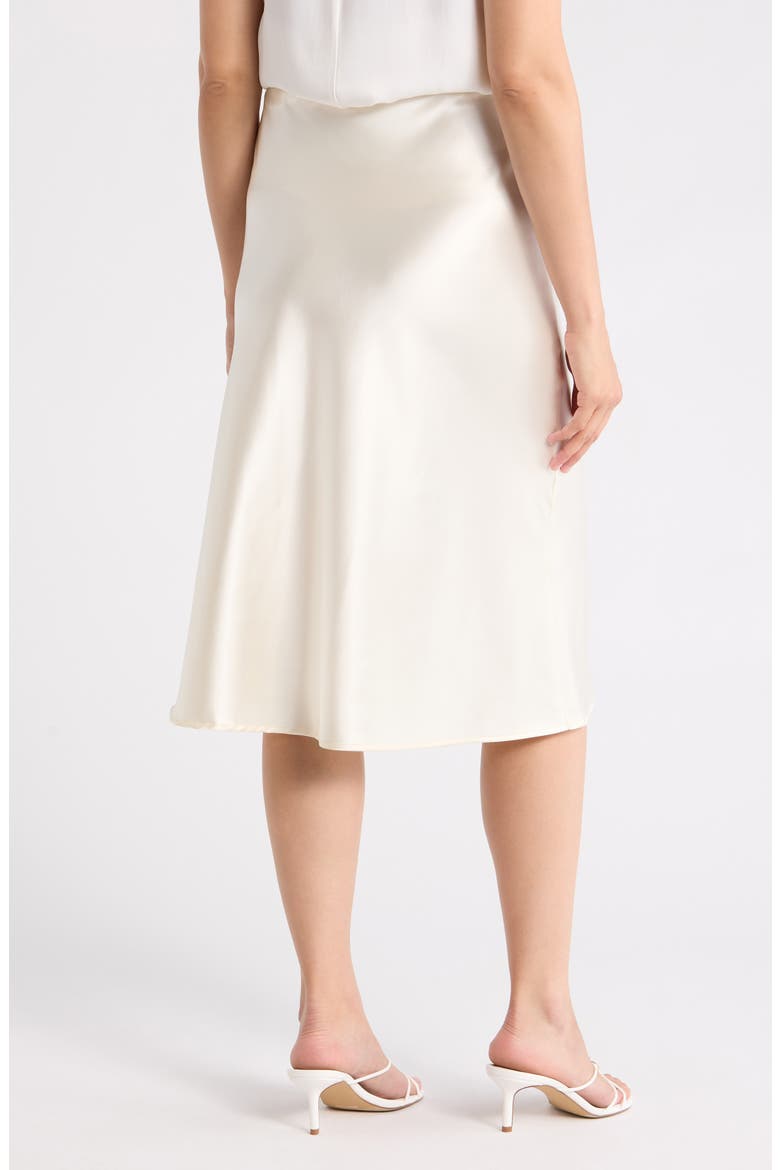 Solid Satin Midi Skirt, Alternate, color, LIGHT BUTTER