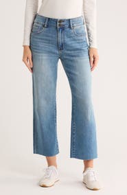 KUT from the Kloth Lucy Raw Hem High Waist Crop Wide Leg Jeans