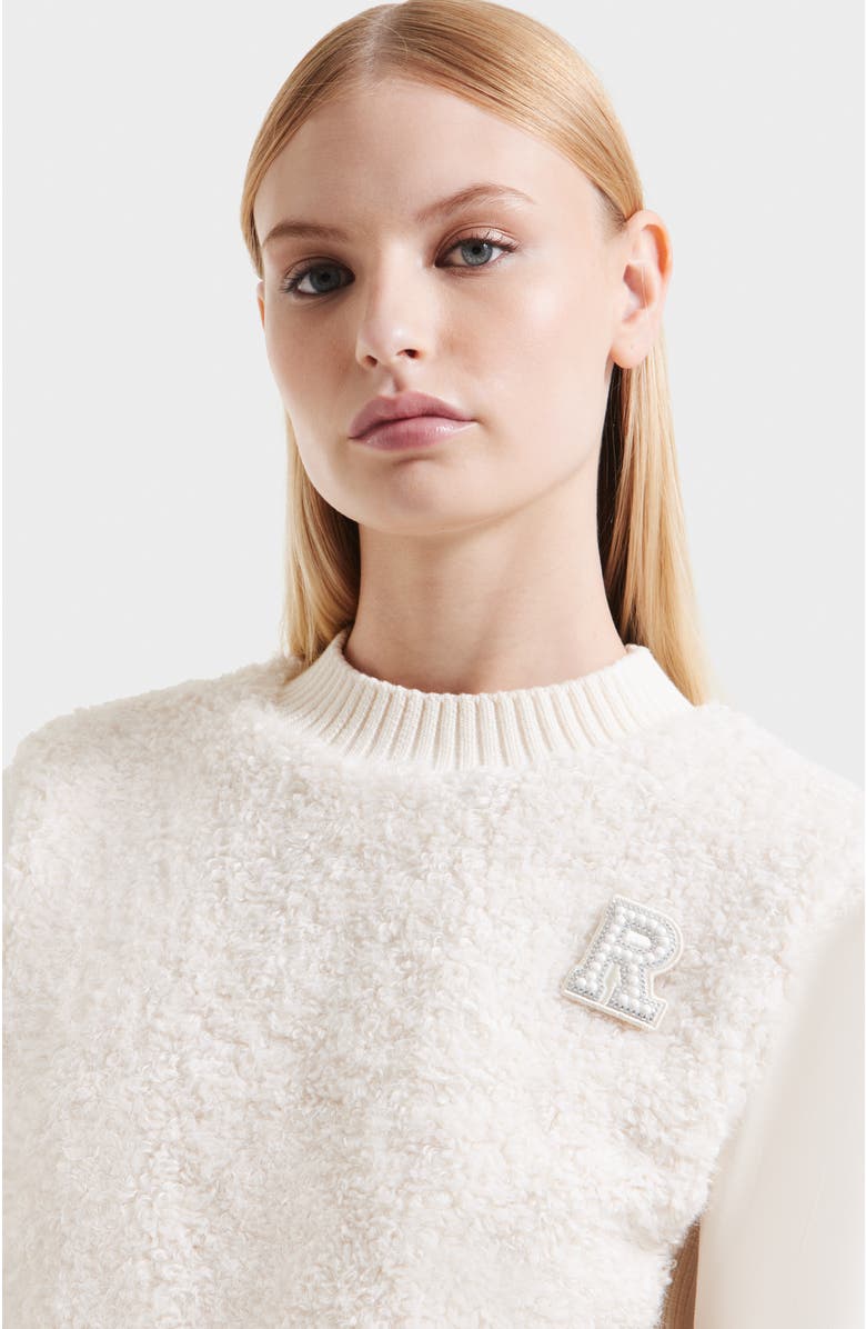 Rudsak Florence Plush Crewneck Sweater, Alternate, color, Iceland