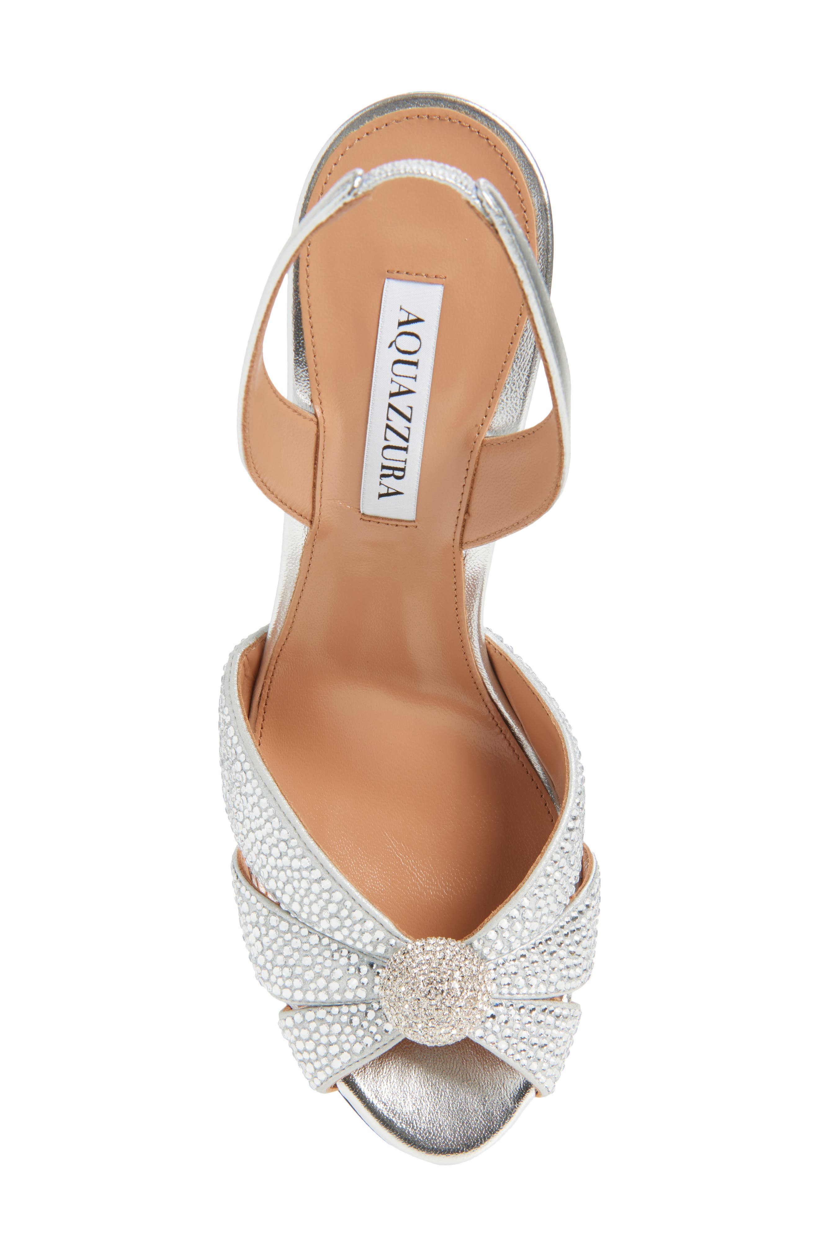 Aquazzura Flirt Slingback Sandal, Alternate, color, Silver
