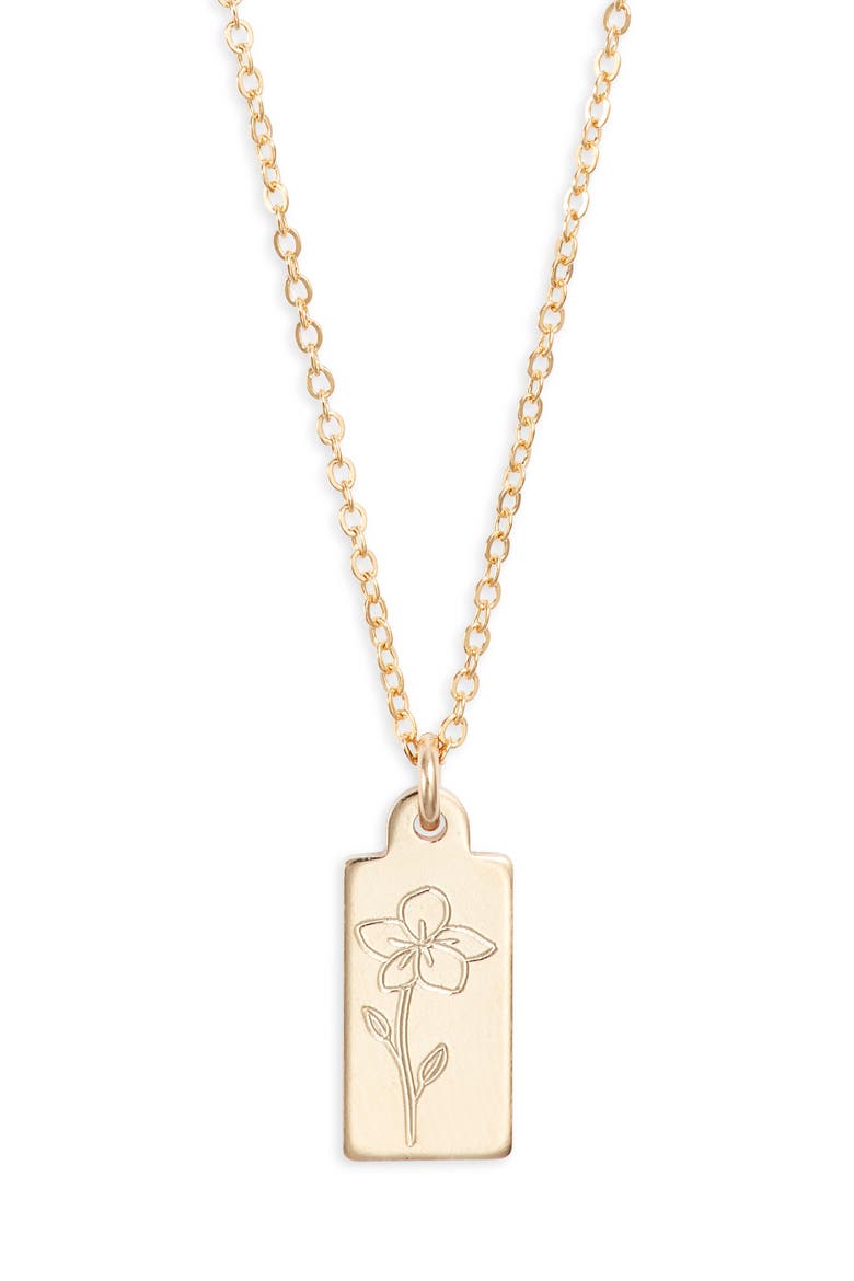 Tawney Birth Flower Pendant Necklace, Main, color, GOLD / FEBRUARY