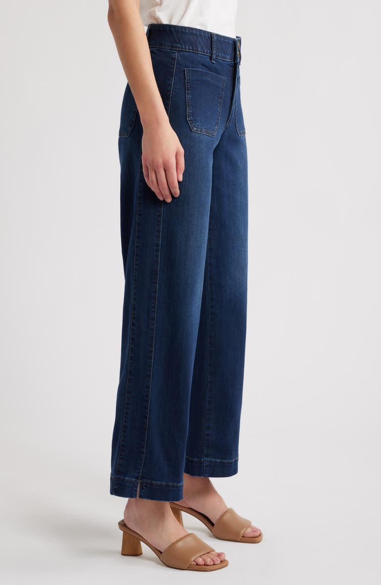 Wit & Wisdom Emma Patch Pocket High Waist Wide Leg Jeans, Alternate, color, Indigo