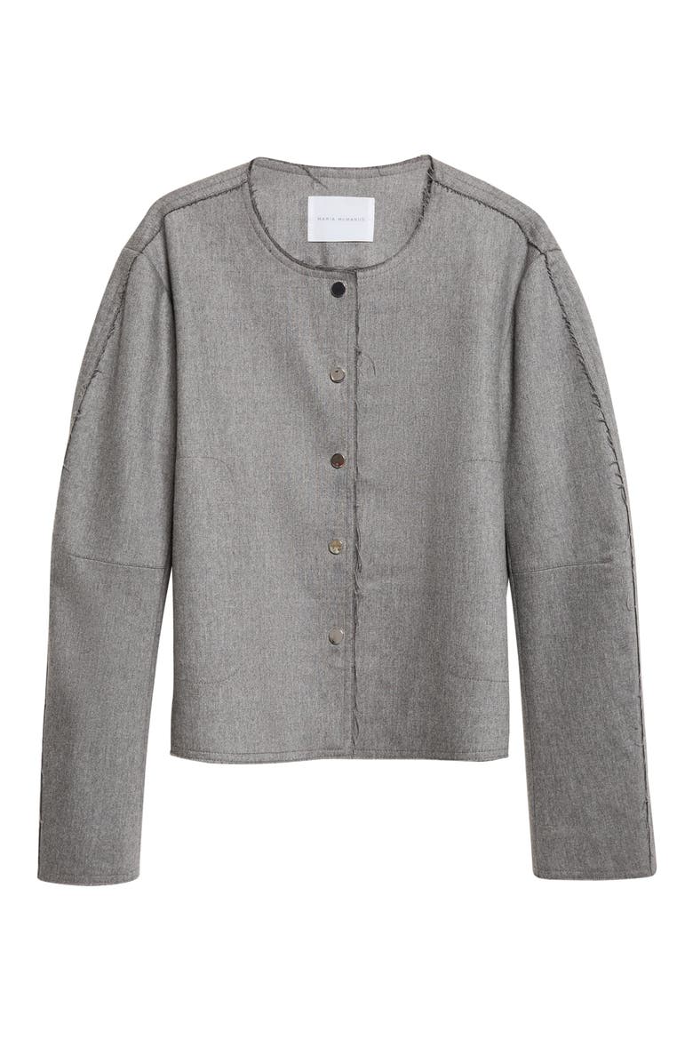 Crescent Stretch Wool & Cashmere Crop Jacket, Alternate, color, CHARCOAL GREY