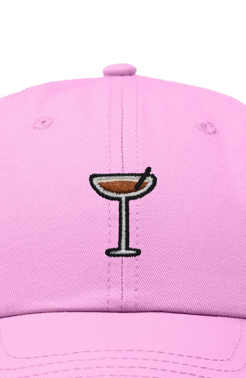 Dalix Espresso Martini Embroidered Hat In Light Pink