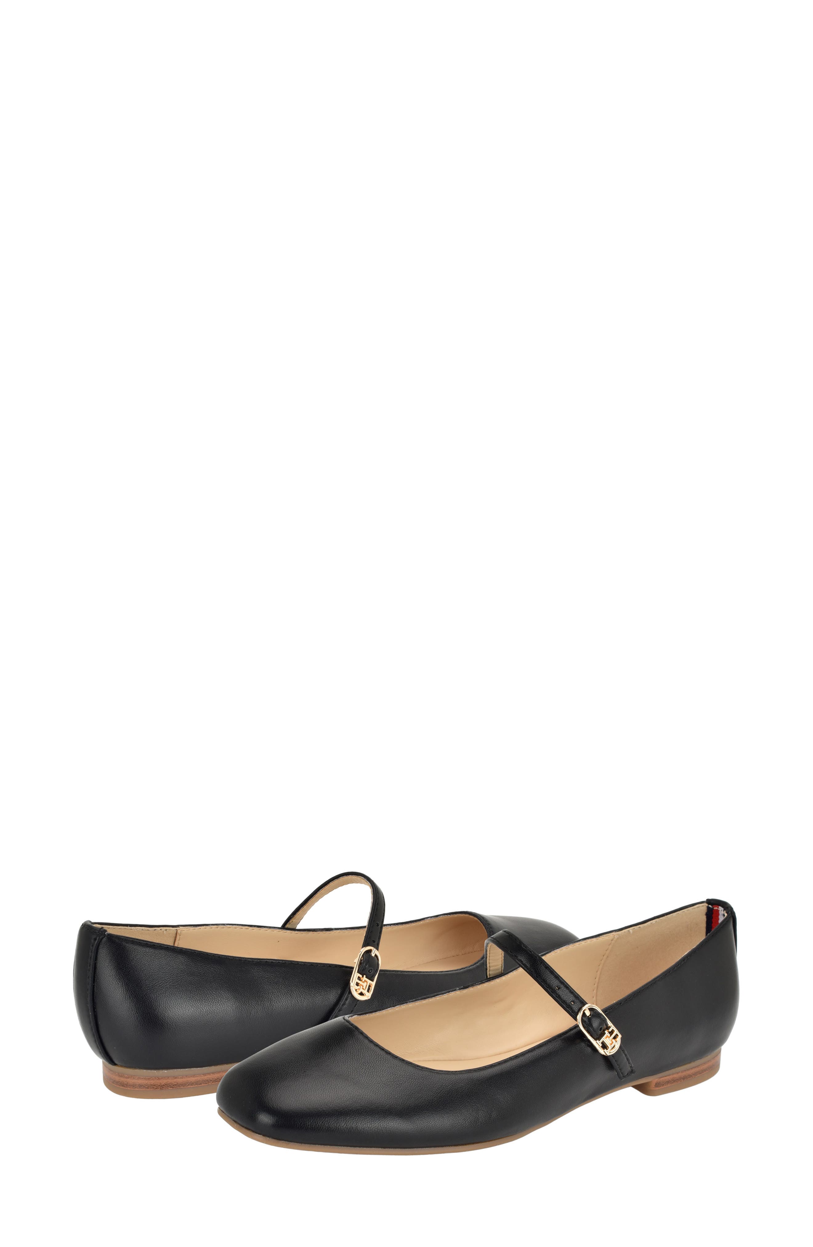 Savoyn Faux Leather Mary Jane Flat, Alternate, color, BLACK