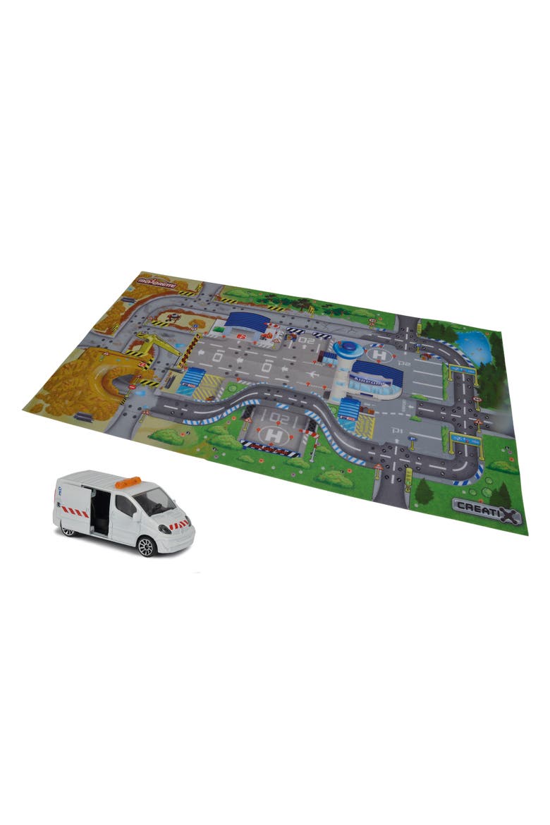 Creatix Construction Playmat Playset With 1 Diecast Car, Main, color, Multicolored