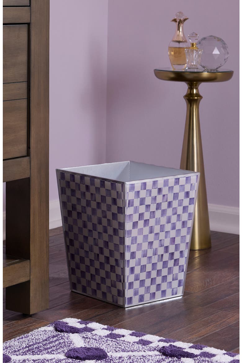 Violet Check Waste Bin, Alternate, color, VIOLET
