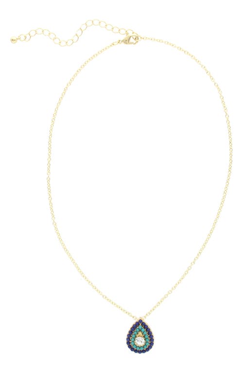 Olivia Welles Lissa Crystal Teardrop Pendant Necklace In Multi