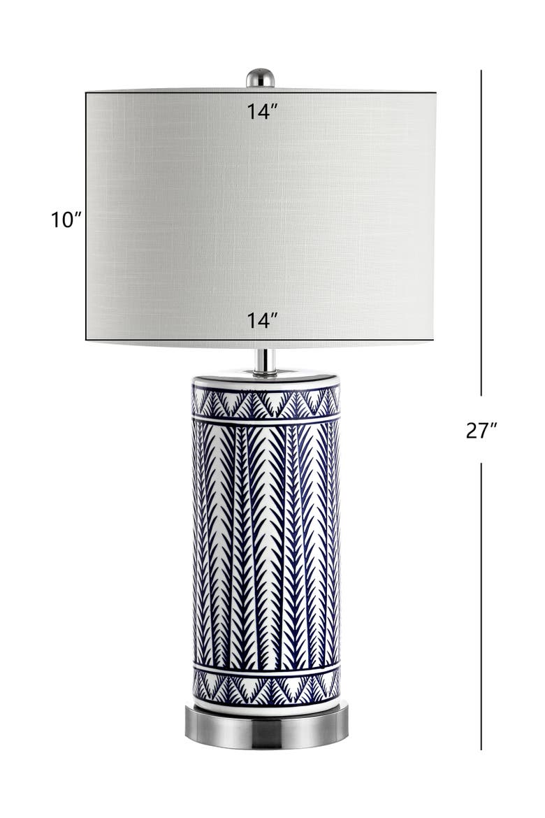 Sulka 27" Ceramic/Iron Contemporary USB Charging LED Table Lamp, Navy/Chrome, Alternate, color, Navy