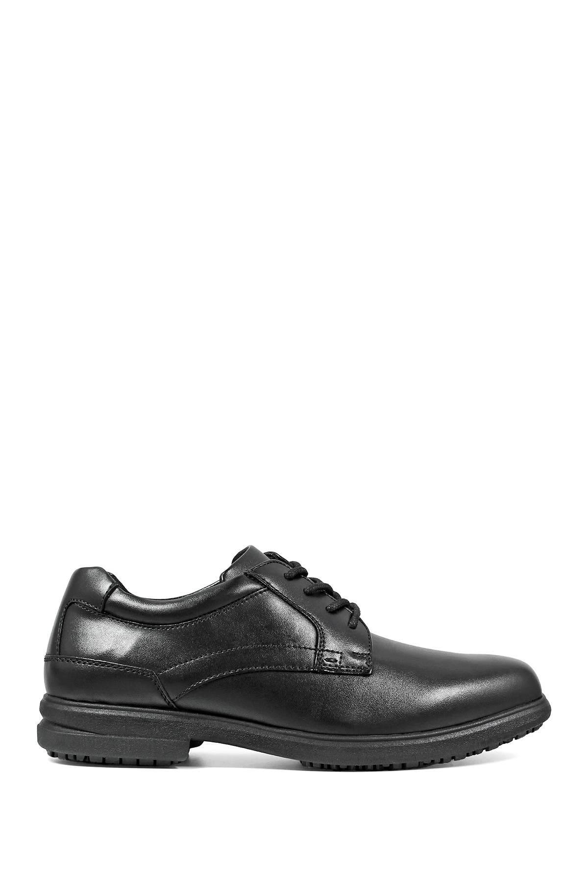 NUNN BUSH Sherman Slip-Resistant Plain Toe Work Derby - Wide Width Available, Alternate, color, Black