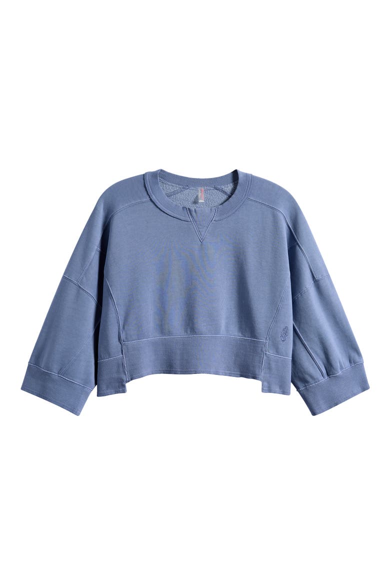 Intercept Pull Crop Raglan Sweatshirt, Alternate, color, BLUE ASH