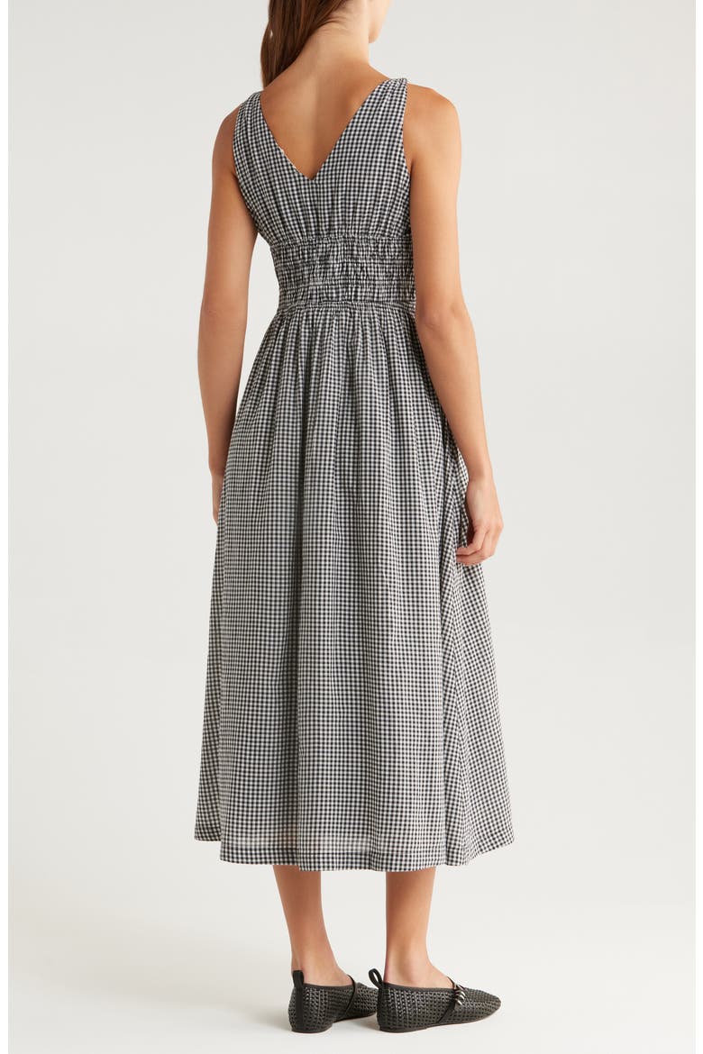 Smocked Gingham Gingham Dress, Alternate, color, BLACK GINGHAM