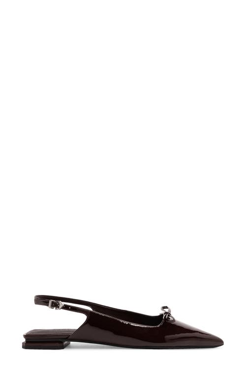 Schutz Violetta Sculpt Pointed Toe Slingback Flat In Burgundy