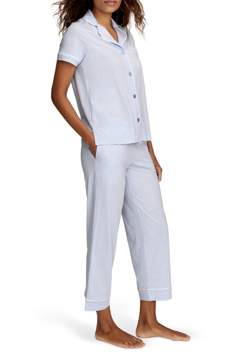 Classic Lightweight Pima Cotton Crop Pajamas, Alternate, color, BLUE