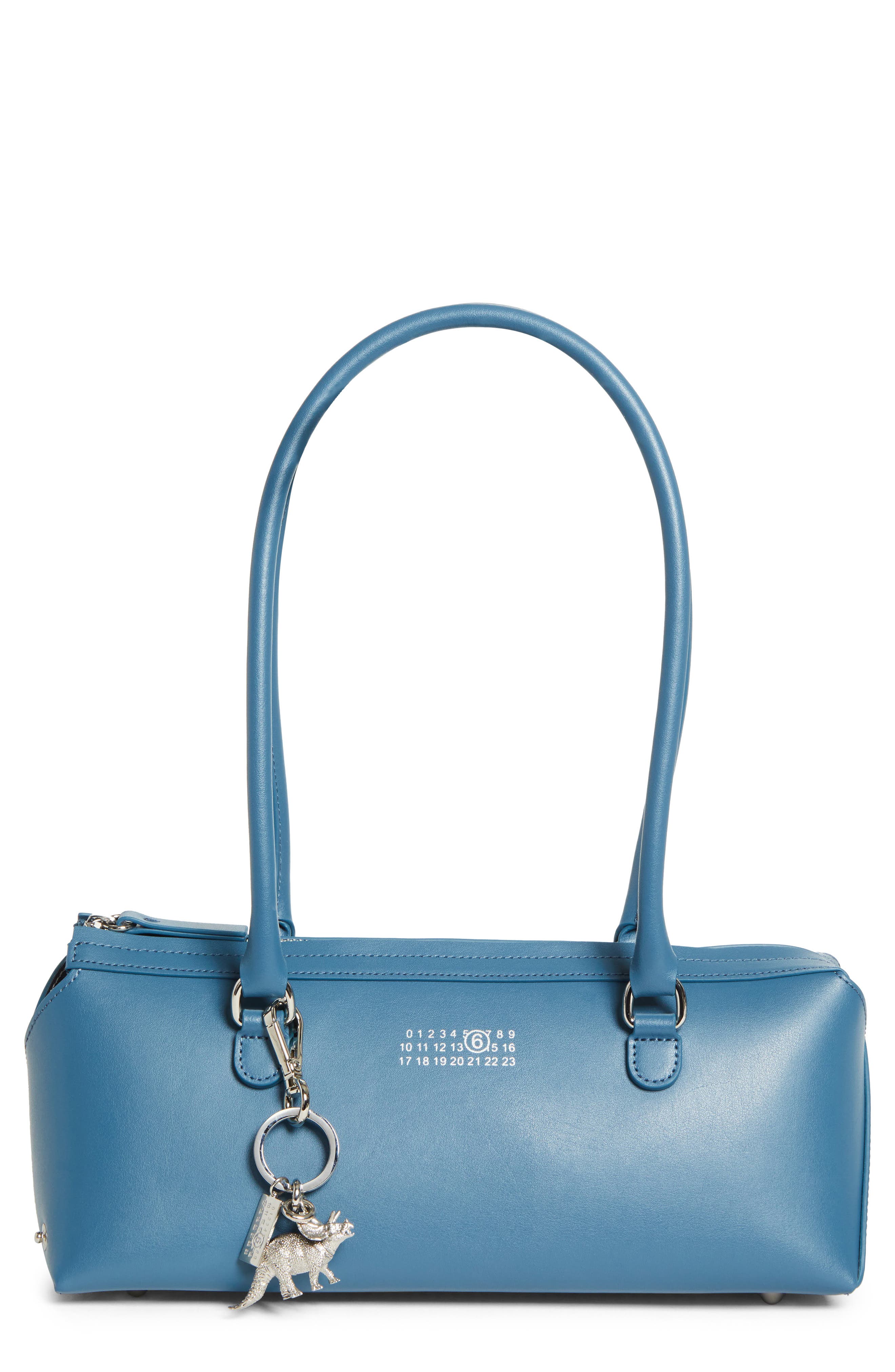 Medium New Bauletto Leather Shoulder Bag, Main, color, PETROL