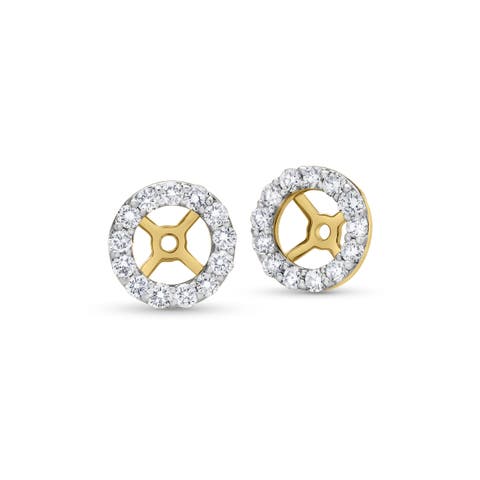 Iris 14k Gold 0.50 Ct Lab Grown Round Diamond Halo Earring Jackets