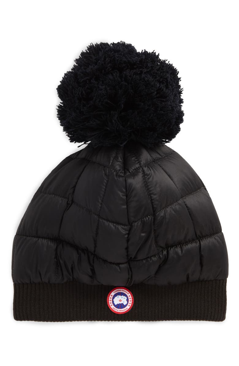Canada Goose Quilted Down Pom Beanie, Main, color, 