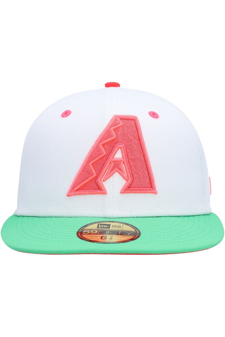 Men's New Era White/Green Arizona Diamondbacks Inaugural Season Watermelon Lolli 59FIFTY Fitted Hat, Alternate, color, White
