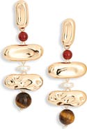Ettika Molten Tiered Tiger's Eye Drop Earrings