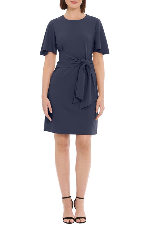 Flutter Sleeve Waist Tie Dress