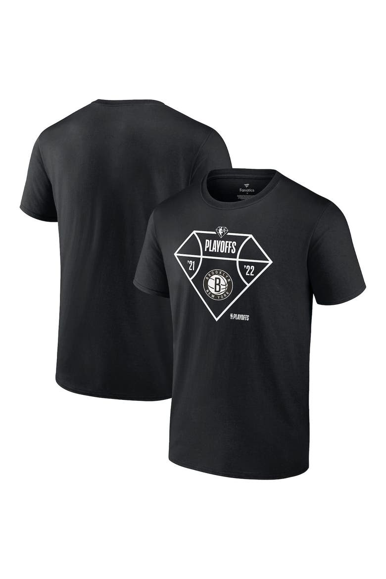 Men's Fanatics Branded Black Brooklyn Nets 2022 NBA Playoffs Diamond Tip Off T-Shirt, Main, color, Black