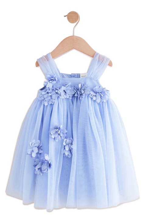 Kids' Floral Appliqué Tulle Dress (Little Kid)