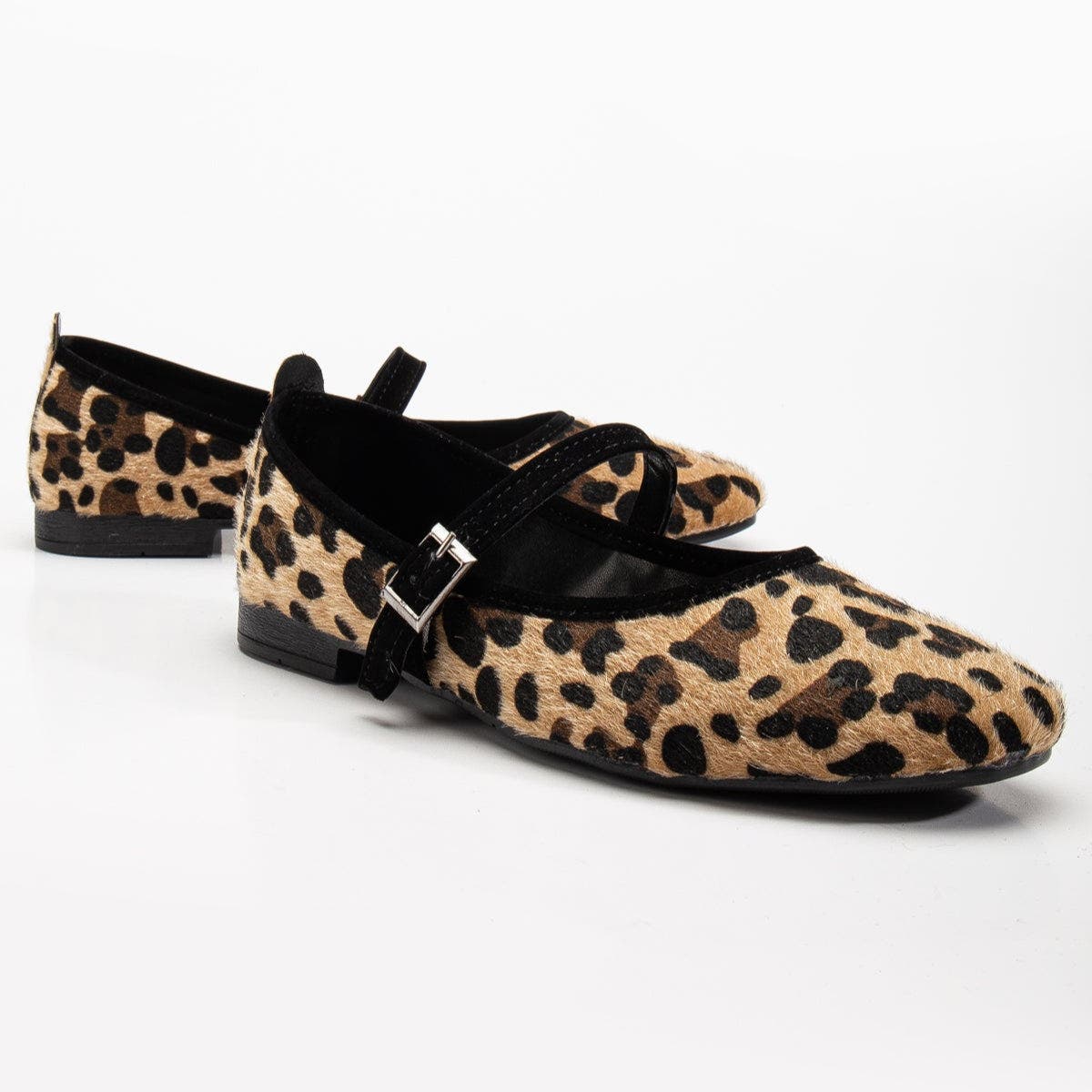 Emilie Mary Jane Flat, Alternate, color, Leopard Suede