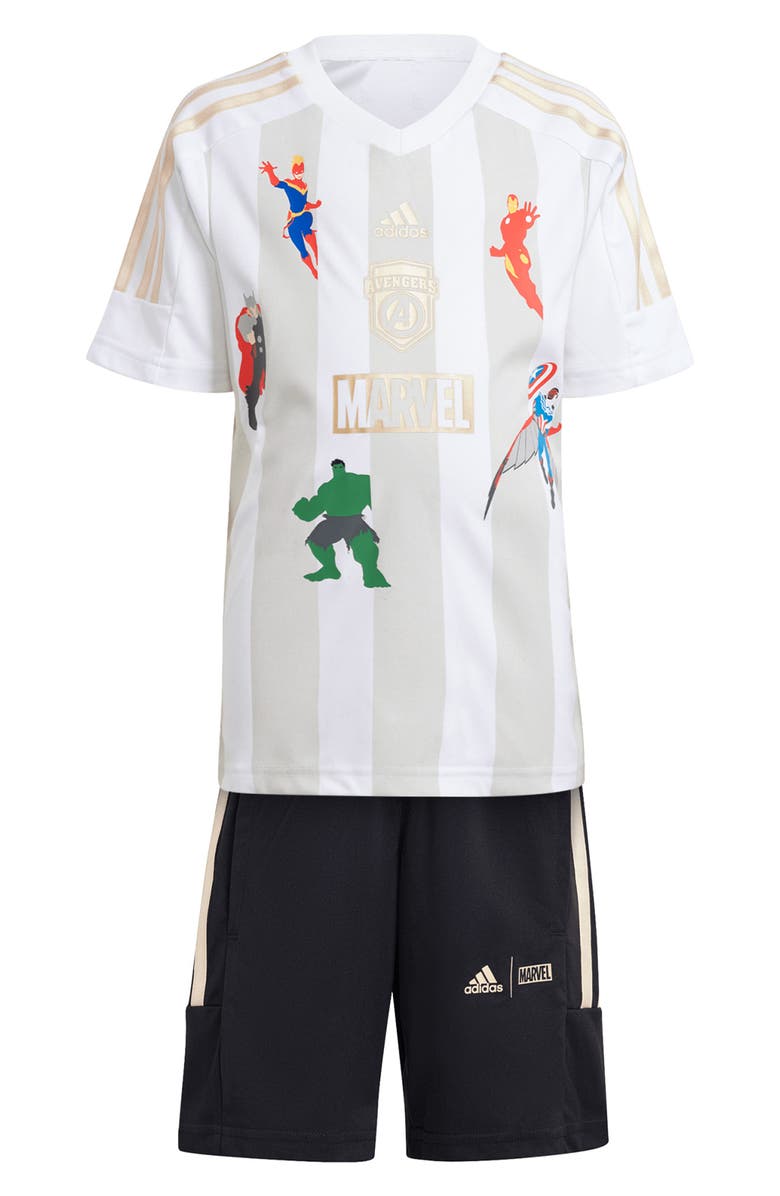 adidas x Marvel's Avengers Kids' Graphic T-Shirt & Shorts Set, Main, color, 