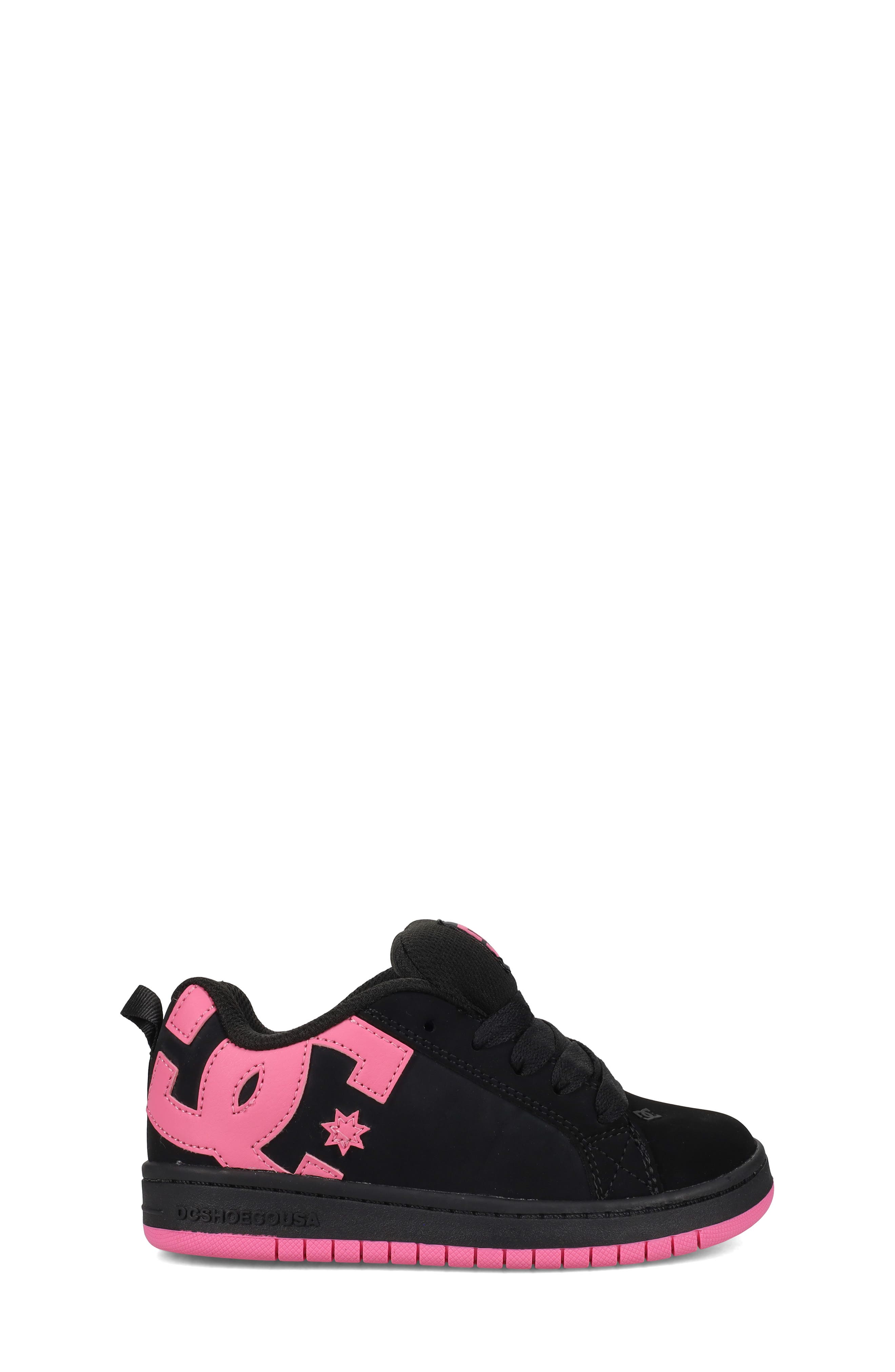 DC Shoes Kids' Court Graffik Sneaker, Alternate, color, Black/ Pink