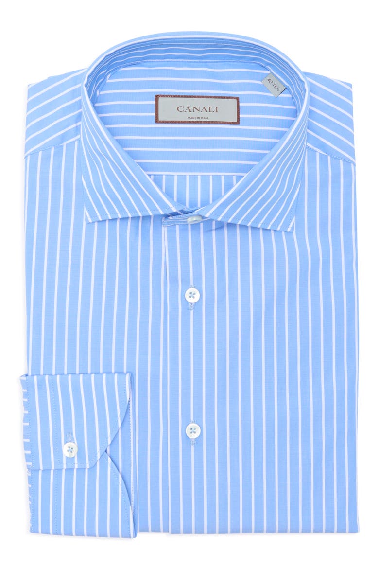 Cotton Dress Shirt, Alternate, color, NAVY/ WHITE