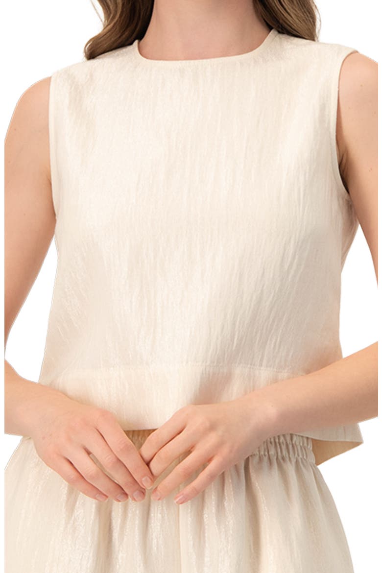 Sleeveless Round Neck Top, Alternate, color, Natural